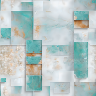 Abstract Aqua And Turquoise Square Pattern