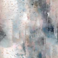 Abstract Art Featuring Gold Birds